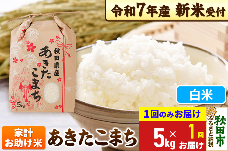 《令和7年産 新米受付》あきたこまち 家計お助け米 5kg【1回のみお届け】【白米】秋田県産 こまちライン|15_kml-210501hs